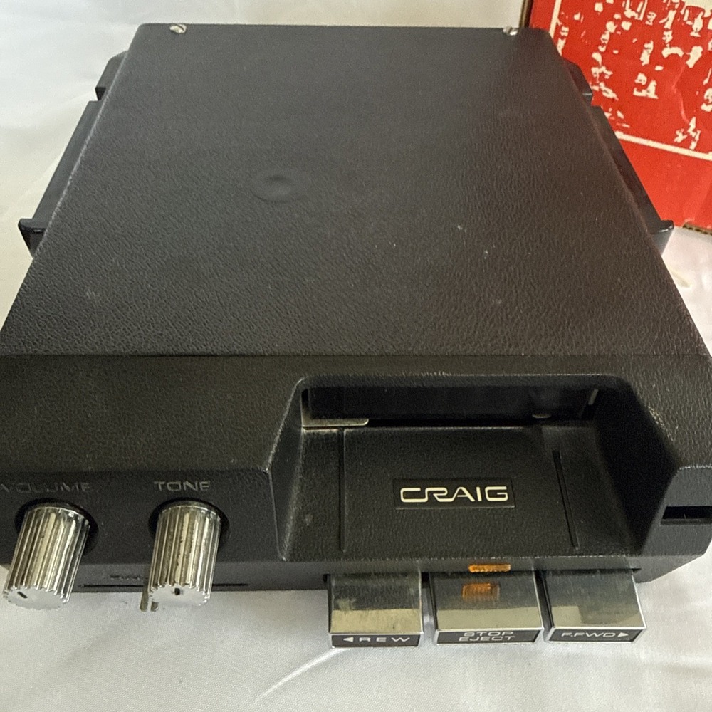 Vintage Early 1970s Craig Car Cassette Player Untested Black 281665